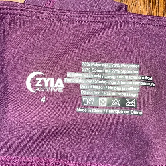 woman’s size 4 dark purple zyia active - Picture 2 of 2